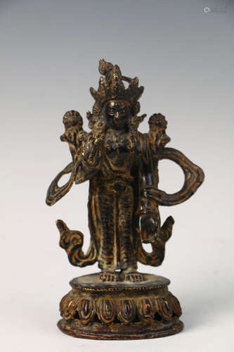 A Chinese Bronze Standing Buddha Statue