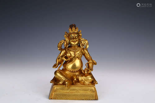 A Chinese Bronze Gilding Sitting Buddha Statue