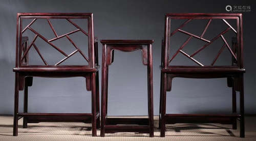 A ZITAN WOOD CHAIRS&TABLE