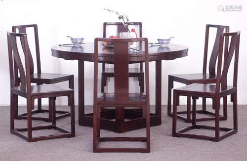 A ZITAN WOOD CHAIRS&TABLE