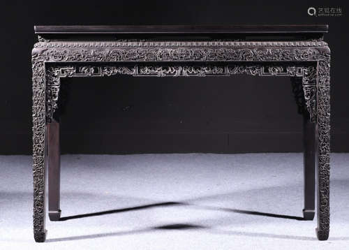 A ZITAN WOOD TABLE CARVED WITH PATTERN