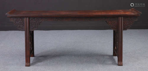 A ZITAN WOOD TABLE CARVED WITH PATTERN