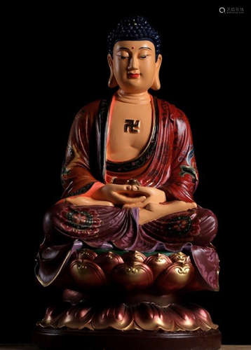 A XIANGZHANG WOOD BUDDHA STATUE