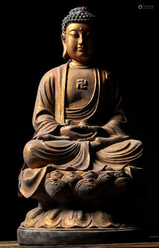 A XIANGZHANG WOOD BUDDHA STATUE