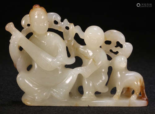 A HETIAN JADE FIGURE PENDANT