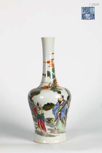 A Chinese Famille Rose Porcelain Bell Shaped Vase