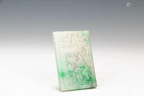 A Chinese Jadeite Plaque