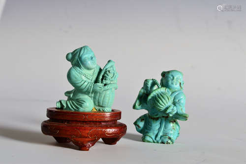 The Chinese Turquoise Figure Statue