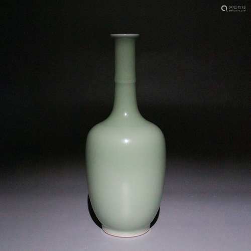 A Chinese Celadon Glazed Porcelain Flask