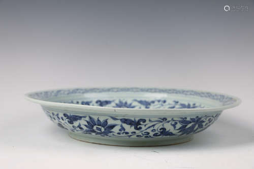 A Chinese Blue and White Porcelain Plate