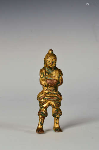 A Chinese Bronze Gilding Figure Statue