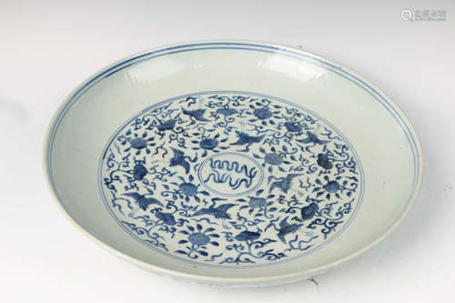 A Chinese Blue and White Porcelain Plate