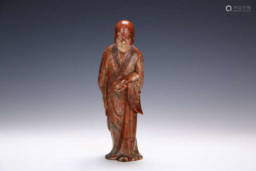 A Chinese Shoushan Stone Standing Figure Statue