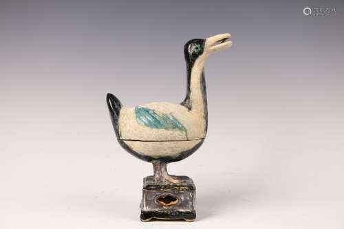 A Chinese Duck-shaped Porcelain Incense Burner