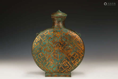 A Chinese Ancient Bronze Flask