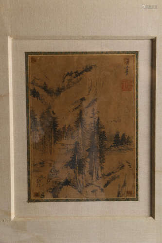 A Chinese Landscape Painting, Dong Qichang Mark