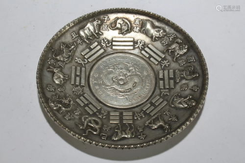 An Estate Chinese Dragon-decorating Coin Plate