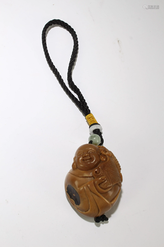 A Chinese Happy-buddha Figure Pendant