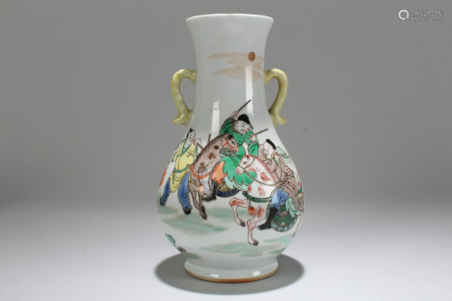 An Estate Chinese Story-telling Fortune Porcelain Vase