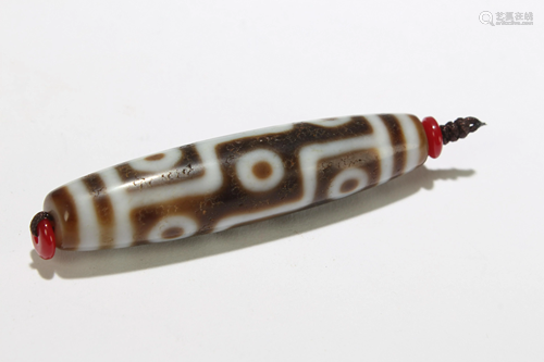 An Estate Tibetan Dzi Bead