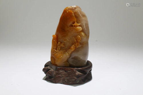 A Chinese Mountain-view Estate Soapstone Display…
