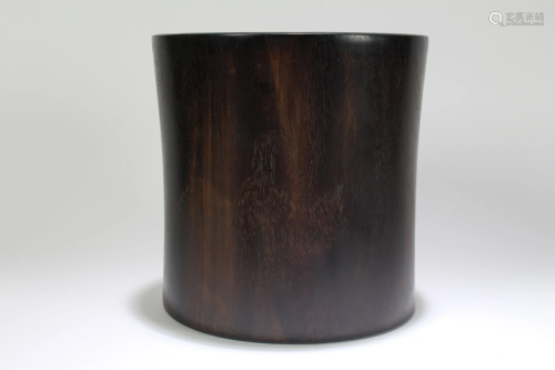 A Chinese Circular Massive Wooden Brush Pot