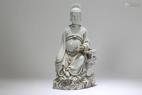 An Estate Chinese White Porcelain Buddha Statue Display