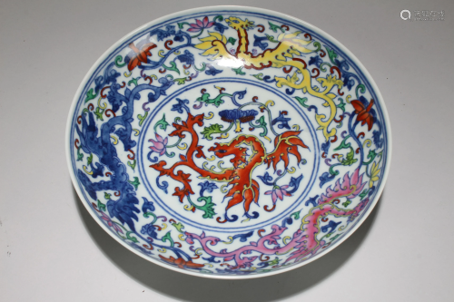 Chinese Nature-sceen Fortune Porcelain Plate