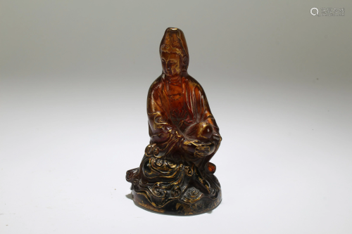 A Chinese Fortune Guanyin Statue Display