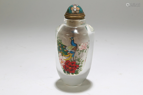 An Estate Chinese Nature-scene Snuff Bottle Displ…