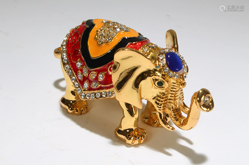 An Estate Chinese Fortune Elephant Figure Display