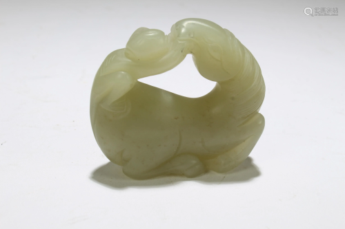 An Estate Chinese Hotan-curving Jade Figure