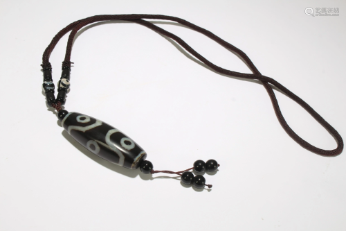 An Estate Eyed Tibetan Diz-bead Necklace