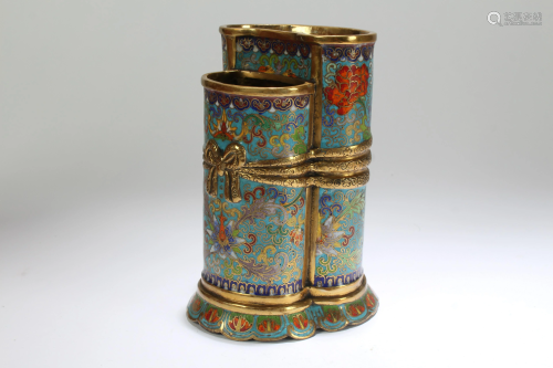 A Chinese Duo-handled Ancient-framing Cloisonne Ce…
