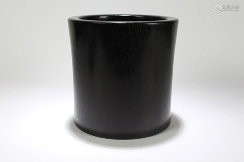 A Wooden Brushpot with Drain Plug