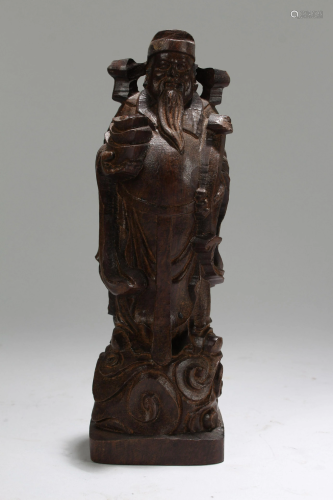 An Estate Chinese Religious Fortune Wooden Statue