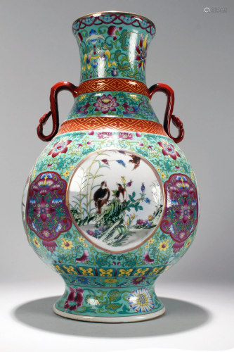An Estate Chinese Blue-coding Duo-handled Porcelain