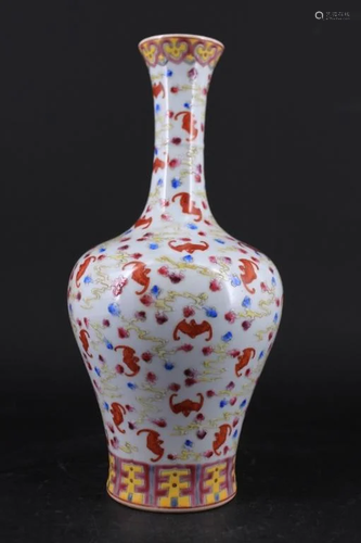 Chinese Qing Porcelain Famille Rose Vase