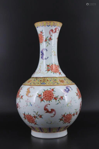 Qing Porcelain Famille Rose Vase