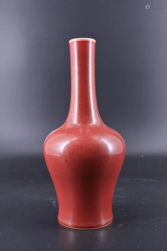 Qing Porcelain Red Glaze Vase