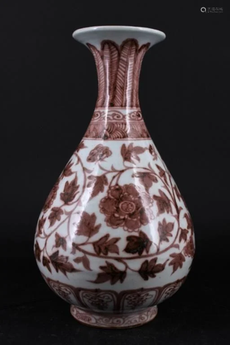 Chinese Ming Porcelain Under Red Vase