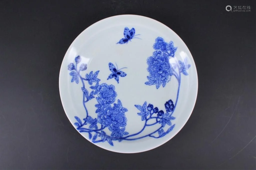 Chinese Qing Porcelain Blue&White Plate