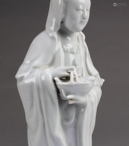 An Old Chinese Blanc De Chine Standing Guanyin St…
