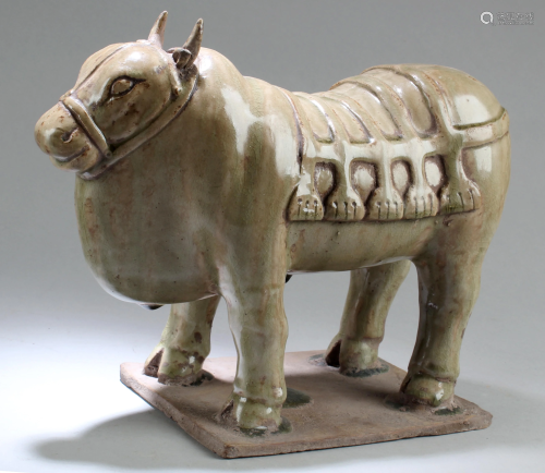 A Pottery Bull Figurine