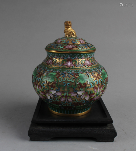 Chinese Cloisonen Jar