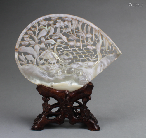 A Carved Mother-of- pearl Ornament
