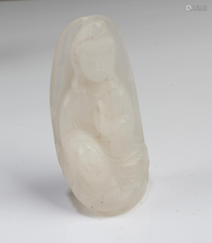 Chinese Soapstone Carved Guanyin Ornament