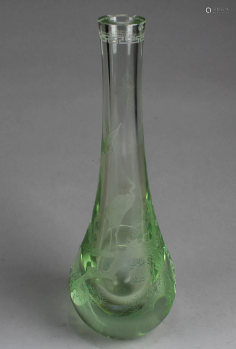 A Carved Glass Vase