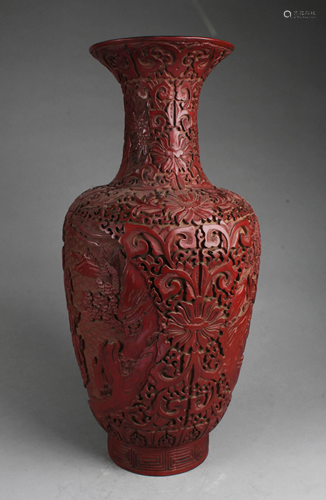 Chinese Cinnabar Lacquer Vase