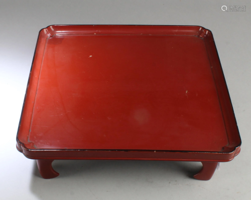 Chinese Square Shaped Lacquer Tray